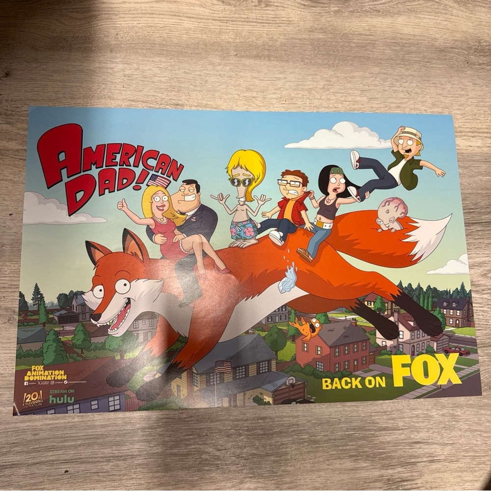 NEW SDCC 2025 AMERICAN DAD 12×18 POSTER FOX / HULU BOOTH EXCLUSIVE